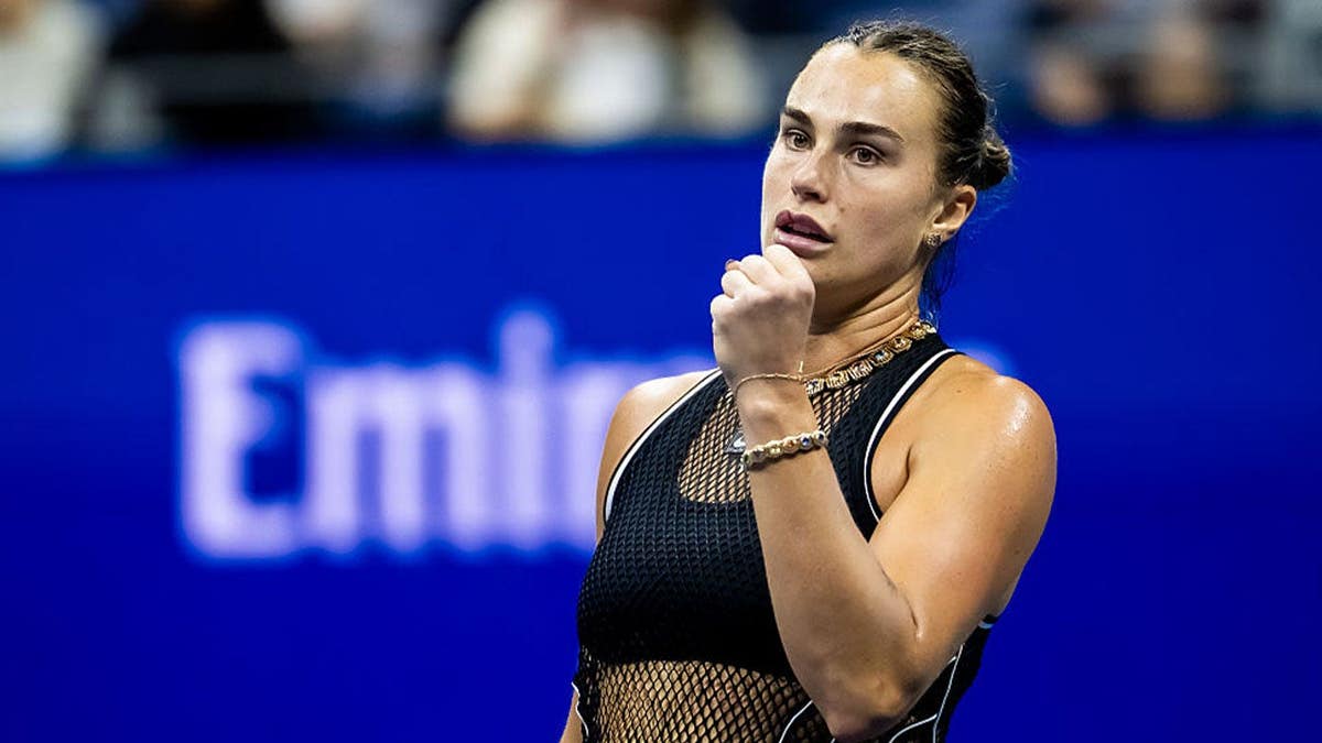 Aryna Sabalenka in action against Polina Iatcenko