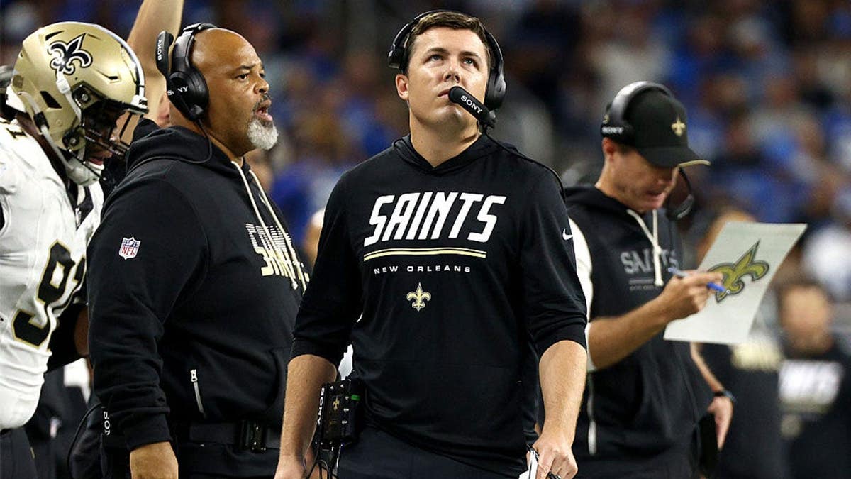 Head Coach Kellen Moore of the New Orleans Saints
