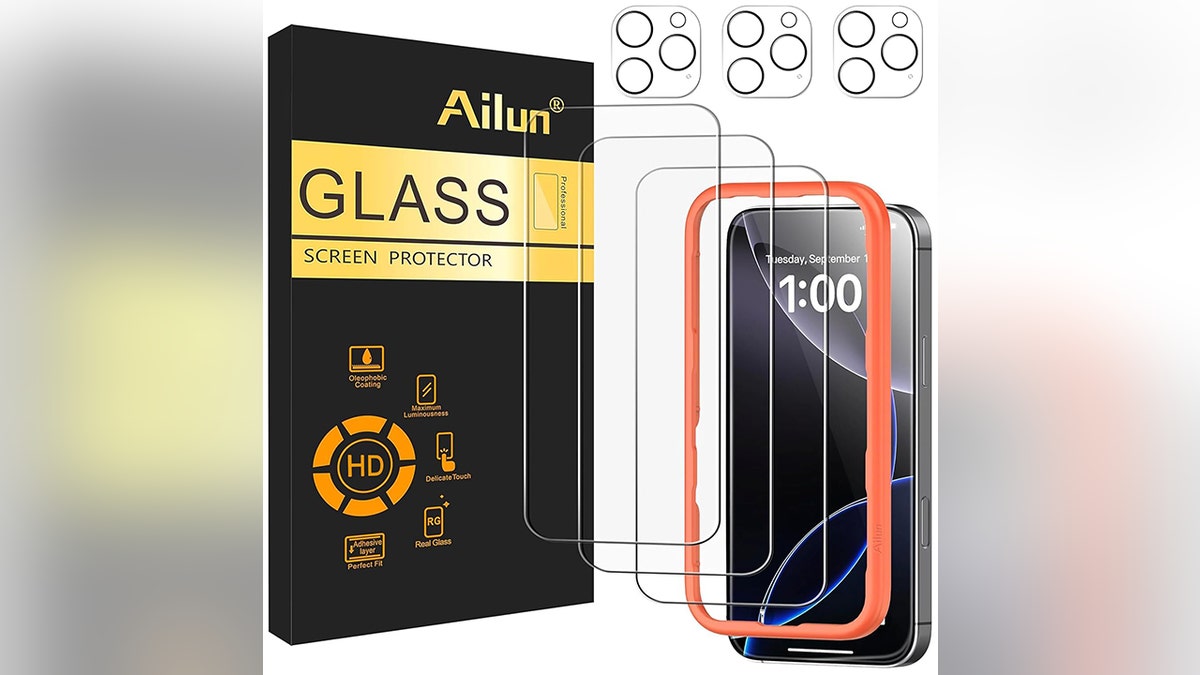 Tempered glass covers keep your phone and camera safe.