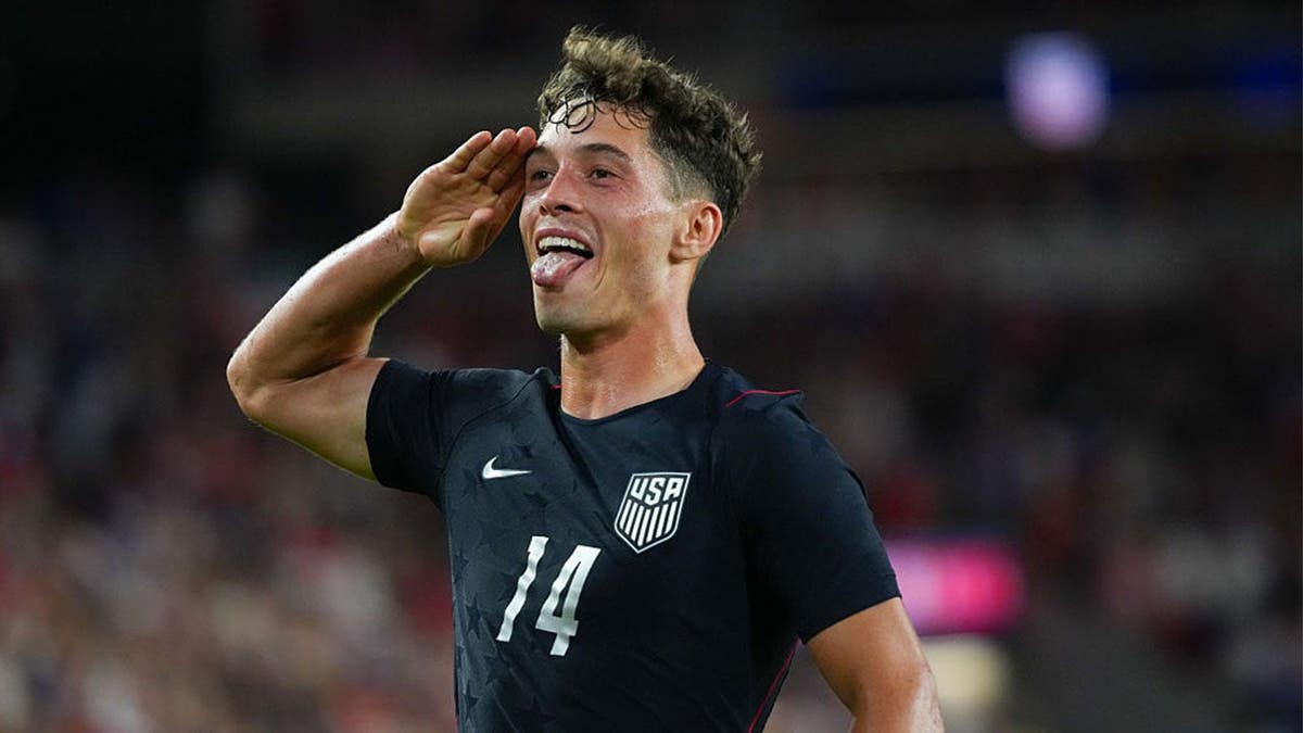 Sebastian Berhalter #14 of the United States celebrates scoring a goal during an international friendly match between United States and Chile at Energizer Park on September 29, 2026 in St Louis, Missouri. (Photo by Robin Alam/ISI Photos/ISI Photos via Getty Images)