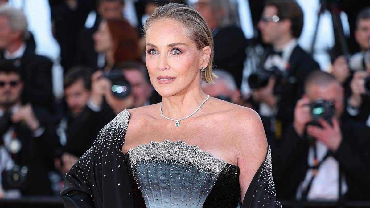 Sharon Stone arrives at the Cannes Film Festival screening.