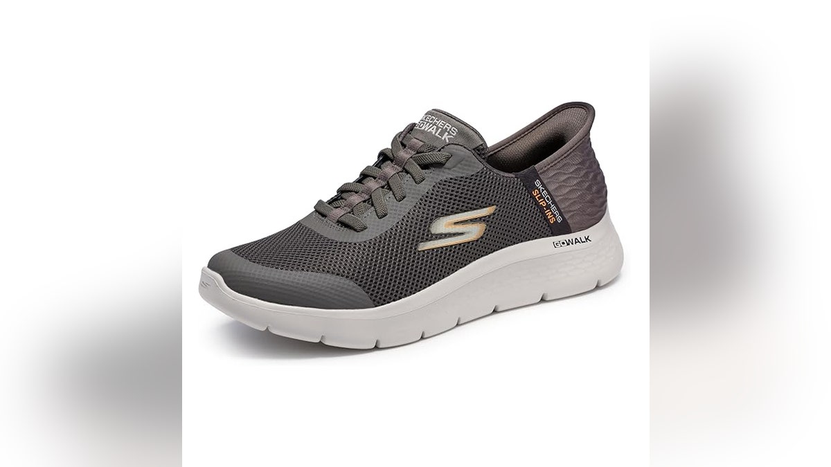These cushioned, breathable shoes slip on and off hands-free.