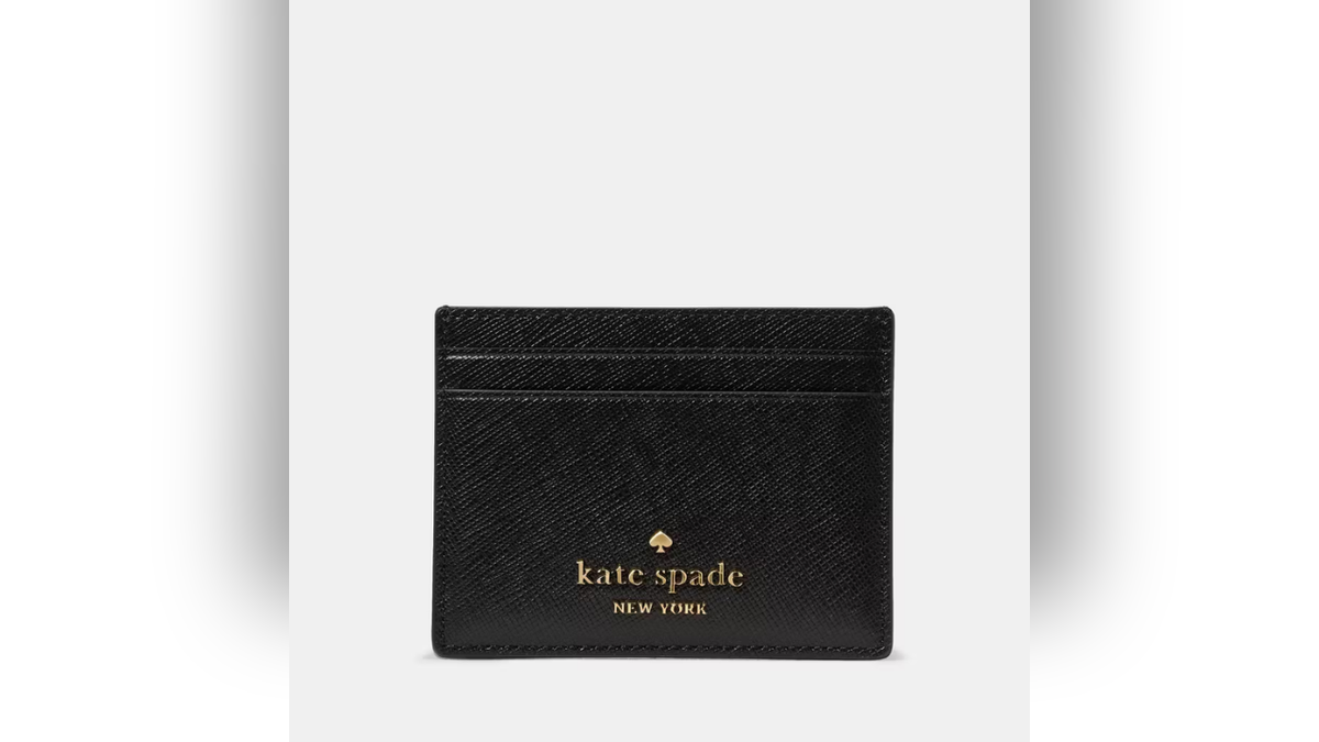 This card holder has four exterior card slots.