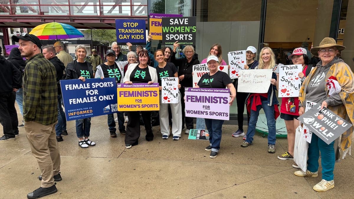 Sophie Cunningham supporters rally outside of the Indiana Fever's final game of the 2026 regular season against the Minnesota Lynx.