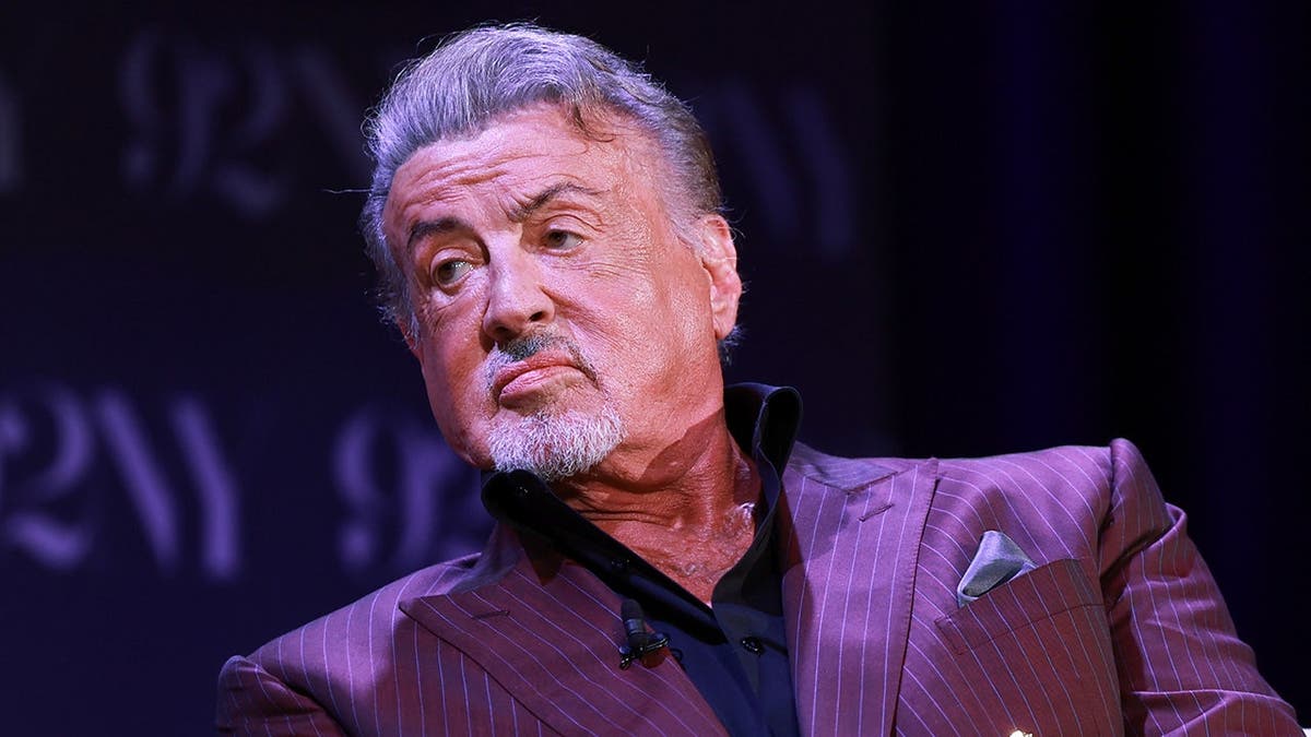 Sylvester Stallone speaks onstage at an event in New York City.