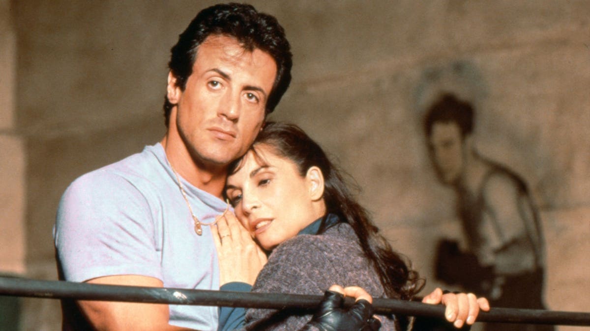 Sylvester Stallone and Talia Shire on set of "Rocky V"