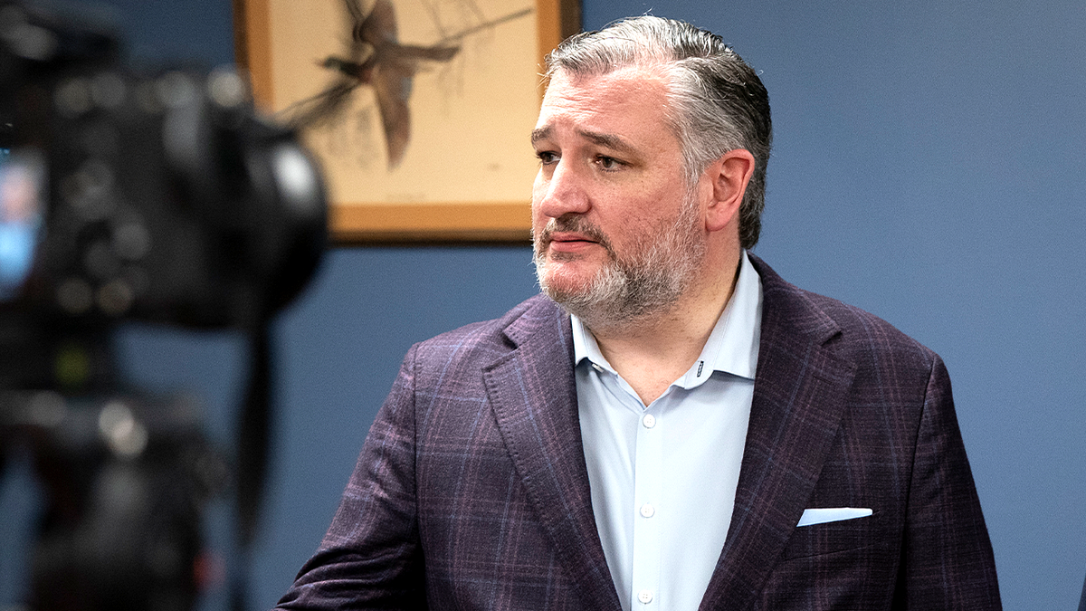 Sen. Ted Cruz speaks to reporters while campaigning in South Carolina.