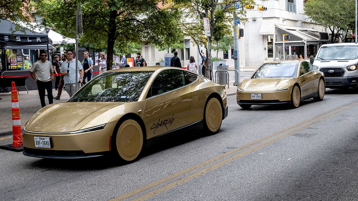 Tesla Cybercab sits in Austin.