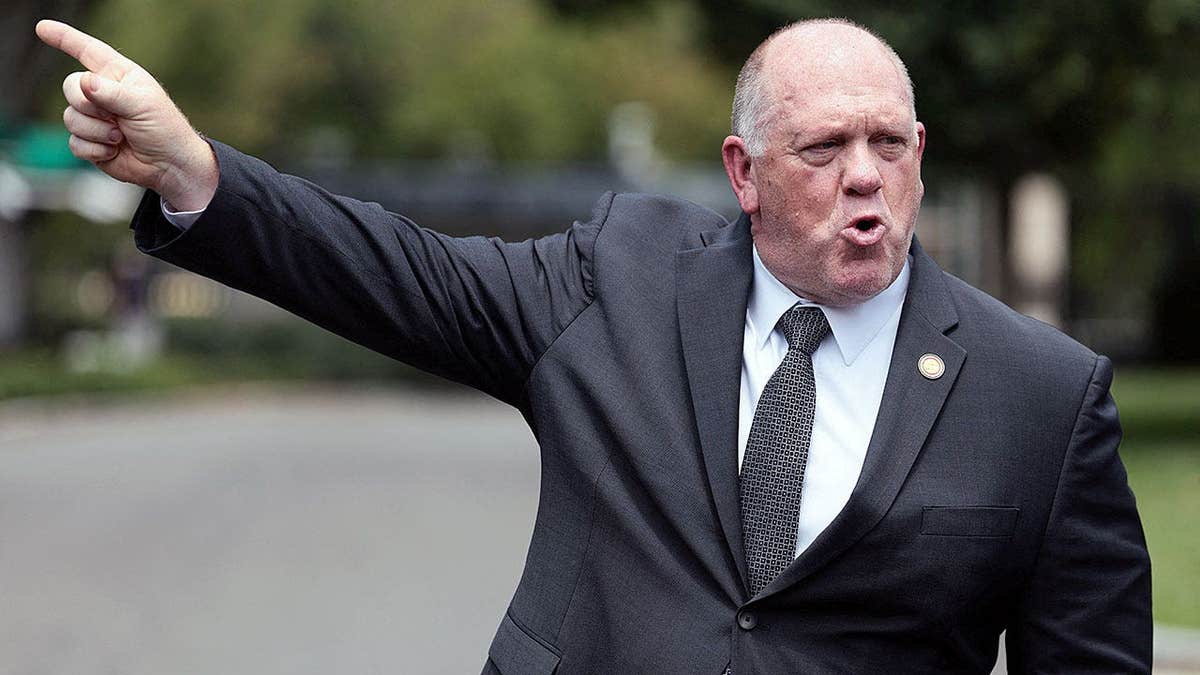 Tom Homan, border czar, speaks to reporters at the White House.