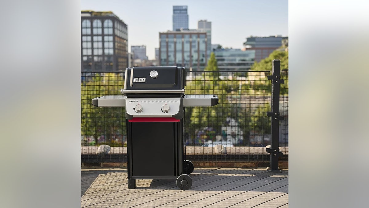 Two burners cook meals large enough for a small family.
