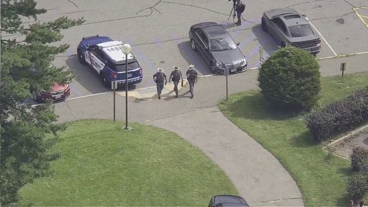 Police on a college campus