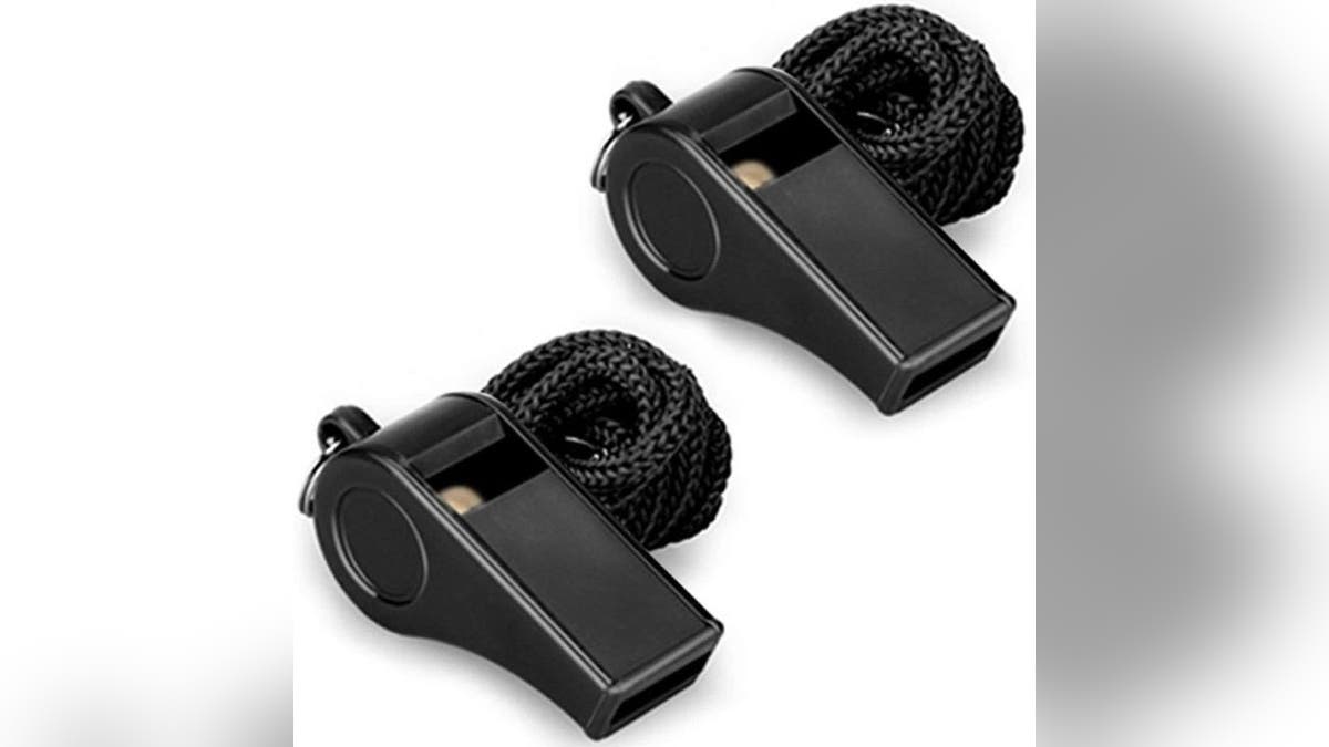 Affordable whistles pull together the costume.
