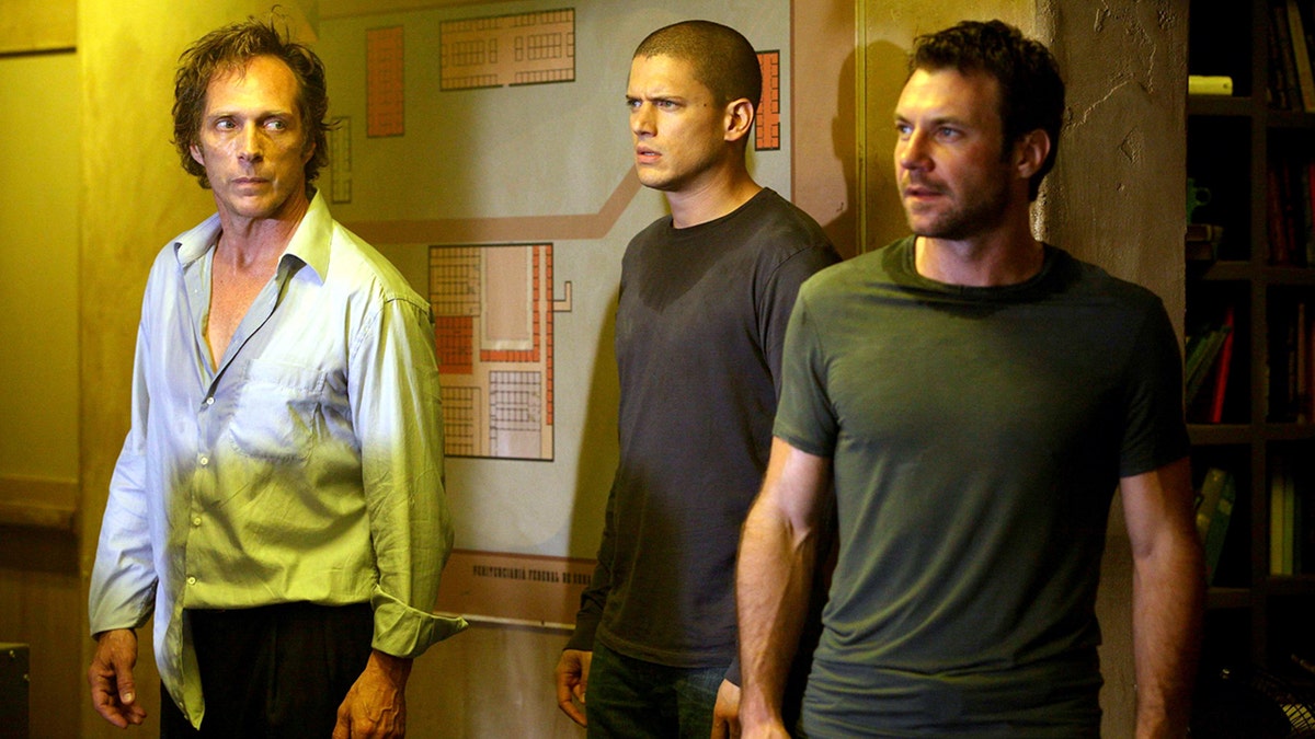 William Fichtner and his castmates in a acene from "Prison Break."