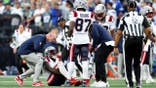 A.J. Brown reacts after an injury during an NFL game