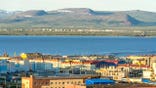 View of Russian and Alaskan towns