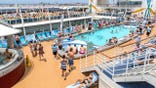 View of crowded NCL cruise with hot tub