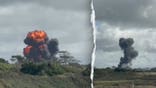 Fireball erupts following UK training jet crash
