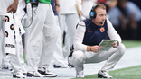 Auburn Tigers head coach Alex Golesh reacts on the sideline during a game at Mercedes-Benz Stadium.
