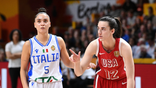 Caitlin Clark #12 of the USA Basketball Women's National Team looks on during a game against Italy.