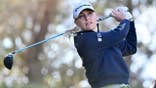 Charley Hull swings from the 12th tee during the Aramco Championship 2026.