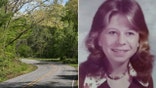 split photo of young girl and wooded area