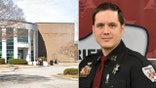 split image of county jail building and sheriff's office captain