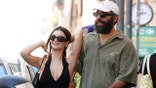 Emily Ratajkowski and her boyfriend Romain Gavras walking together in Rome, Italy in 2026.