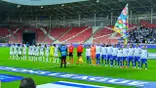 Players of Israel and Ireland stand for anthems before a UEFA Nations League soccer match.