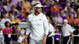 Lane Kiffin, head coach of the LSU Tigers n the field before a game against the Clemson Tigers at Tiger Stadium on September 5, 2026 in Baton Rouge, Louisiana.