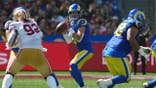 Matthew Stafford, Los Angeles Rams quarterback, drops back to pass against the San Francisco 49ers.