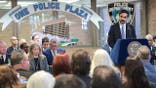 Mayor Zohran Mamdani speaks at a 9/11 Memorial Wall unveiling ceremony at One Police Plaza.