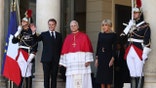 Pope Leo XIV with Macron