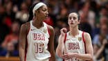 Caitlin Clark of USA, Angel Reese of USA
