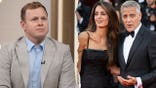 A split image of Spencer Pratt and George and Amal Clooney