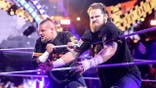 Tank Ledger and Hank Walker make their entrance at WWE Performance Center.