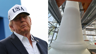 President Donald Trump said the White House looked like a "dump" before his renovations, saying the exterior skin was "practically falling off."
