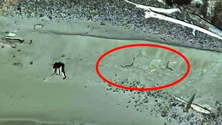 Tourists seeking 'dramatic' photo on isolated beach trapped by incoming tide