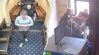 WATCH: Handcuffed inmate breaks free, punches deputy in wild courthouse escape attempt