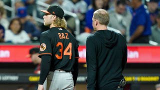 Orioles pitcher Shane Baz drilled with 105.1 mph line drive in scary scene