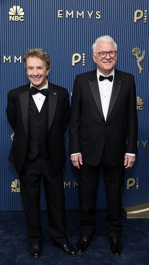 78.ª EDICIÓN DE LOS PREMIOS PRIMETIME EMMY -- En la foto: (de izquierda a derecha) Martin Short y Steve Martin llegan a la 78.ª edición de los Premios Primetime Emmy, celebrada en el Teatro Peacock el 14 de septiembre de 2026. -- (Foto de: Randy Shropshire/NBC vía Getty Images)