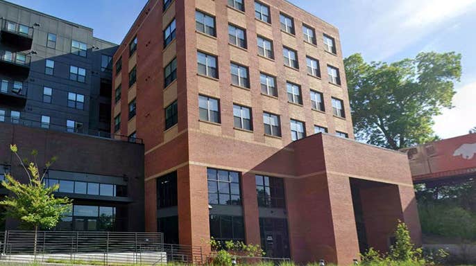 Exterior of the Rambler Athens apartment complex in Athens, Georgia, where a UGA student survived an eighth-floor fall
