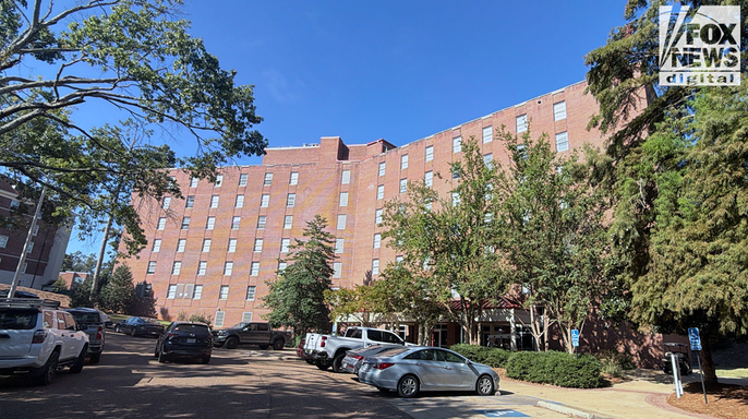 Stweart Hall, a Seven story brick building at Ole Miss