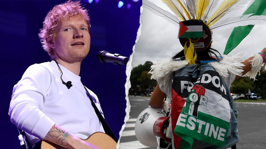 Pro-Palestinian protesters target Ed Sheeran’s Philadelphia concert after Macklemore removed from tour