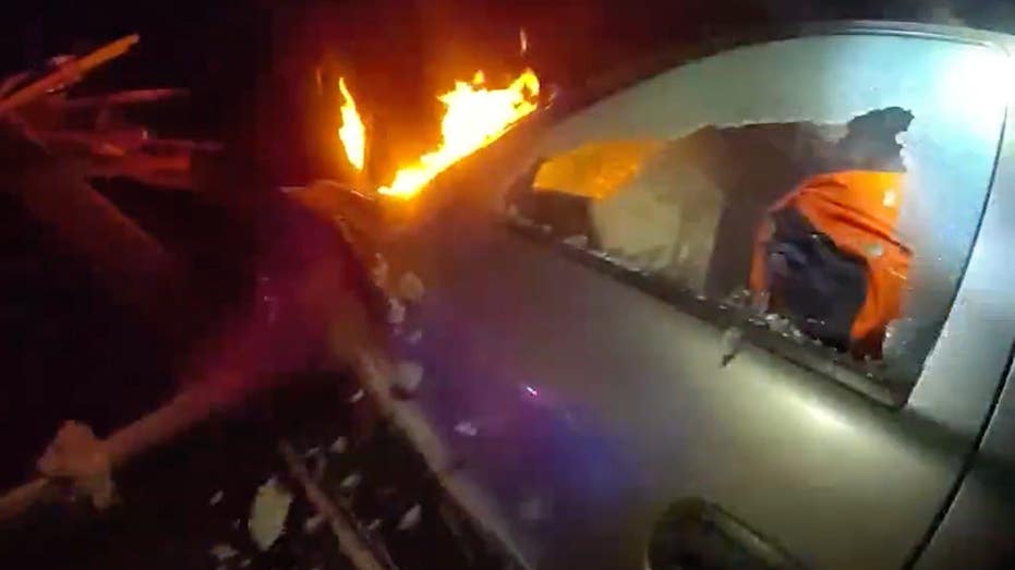 Sheriff's deputy saves man from fiery wreck after high-speed chase ends in crash