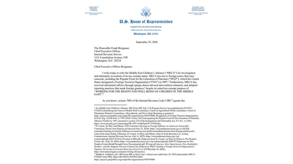 a photo of a letter to the CEO of the IRS