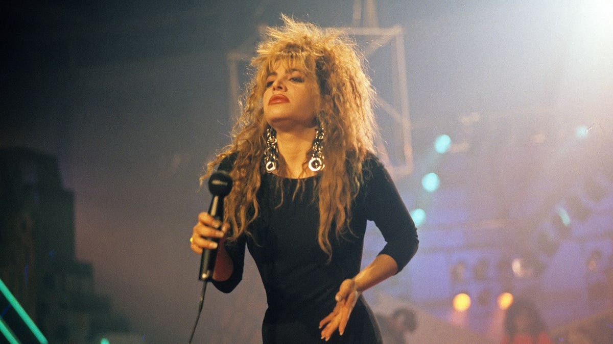 Taylor Dayne performs onstage during a television appearance in Munich, Germany.