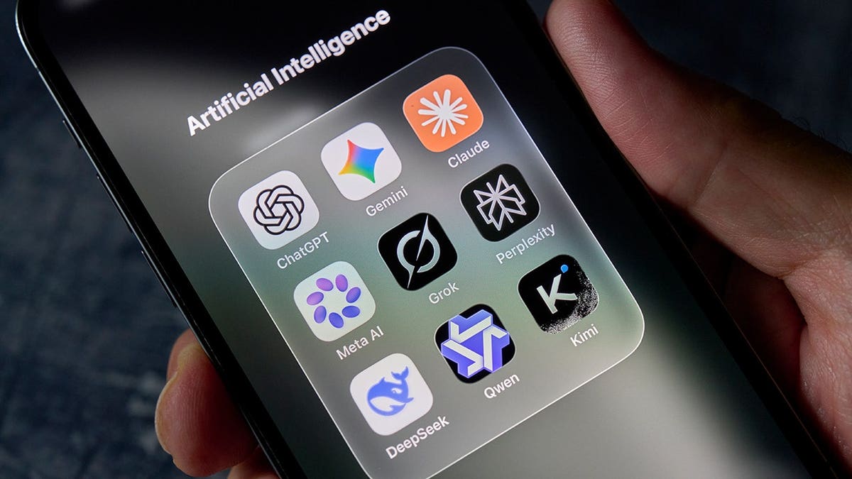 iPhone screen of artificial intelligence apps.