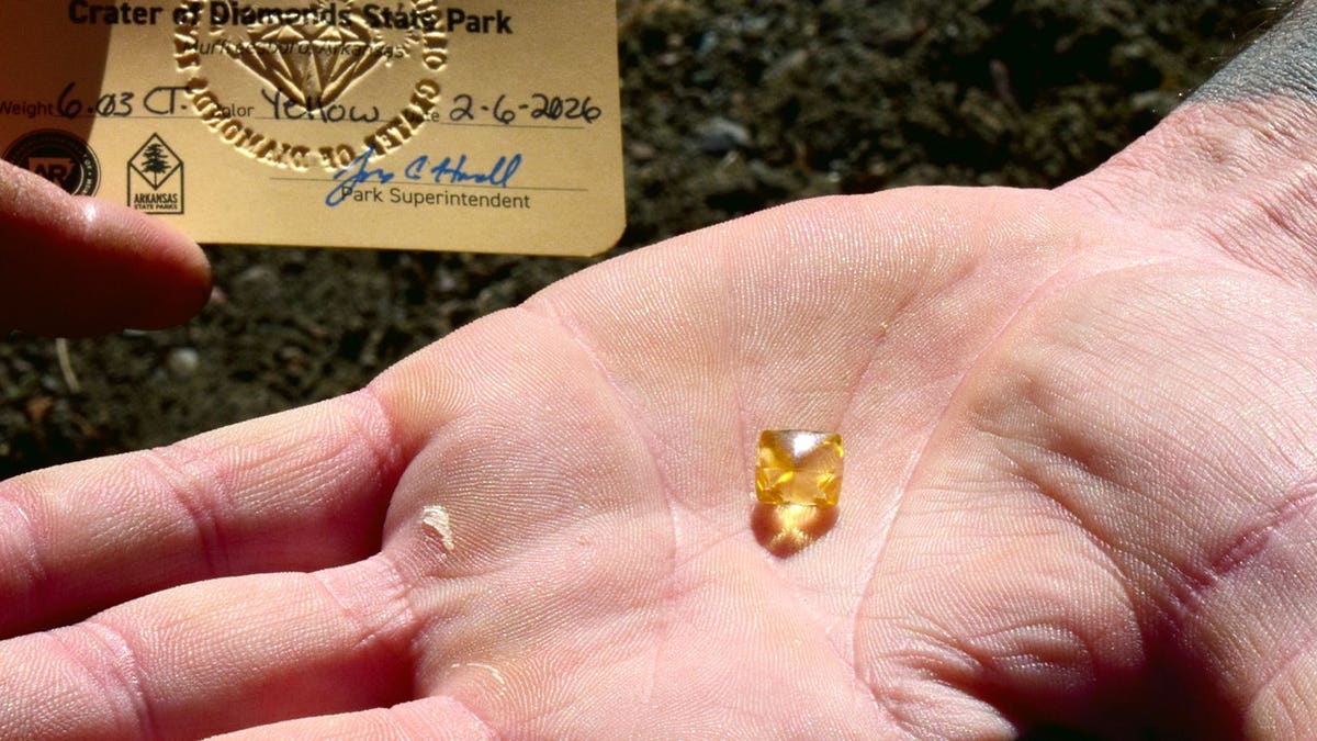 レア！キラキラ宇宙産ダイヤモンド NWA2098　隕石標本 Gem hunter finds rare 6.03-carat yellow diamond at Crater of