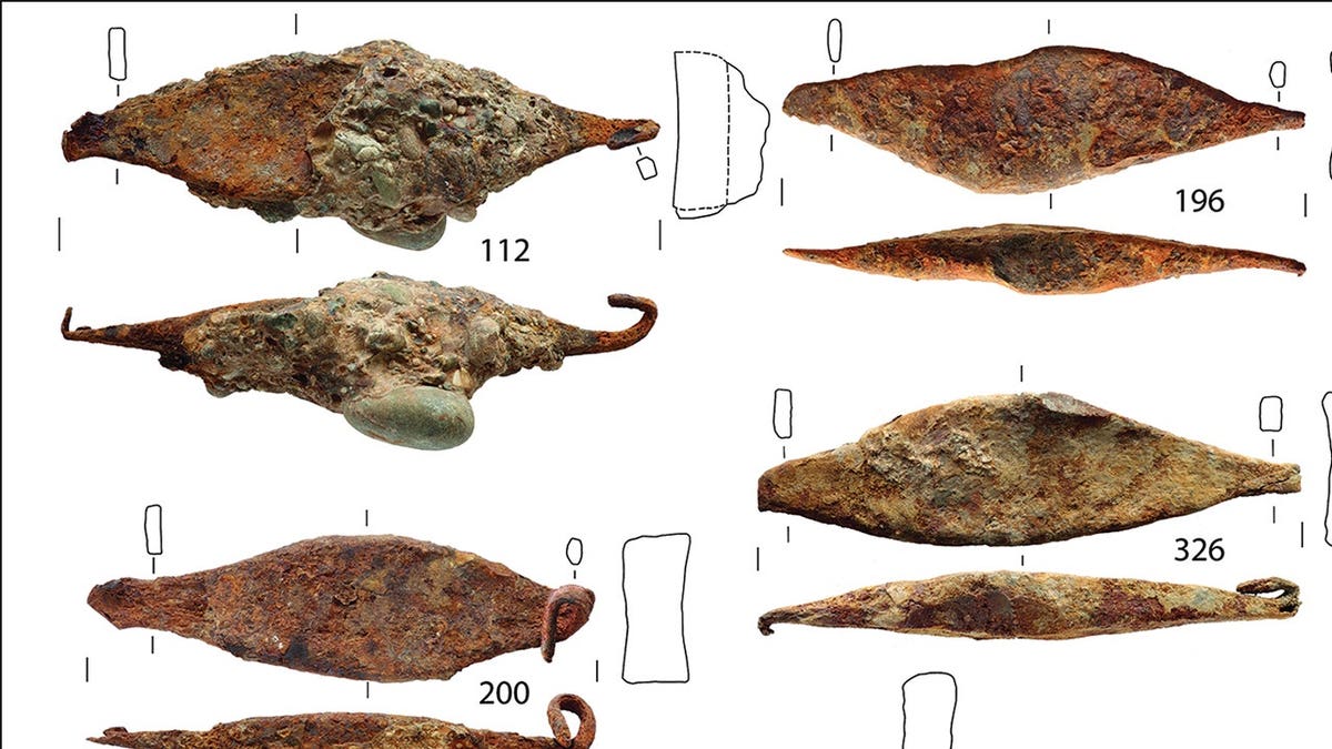 Close-up details of ancient iron bars