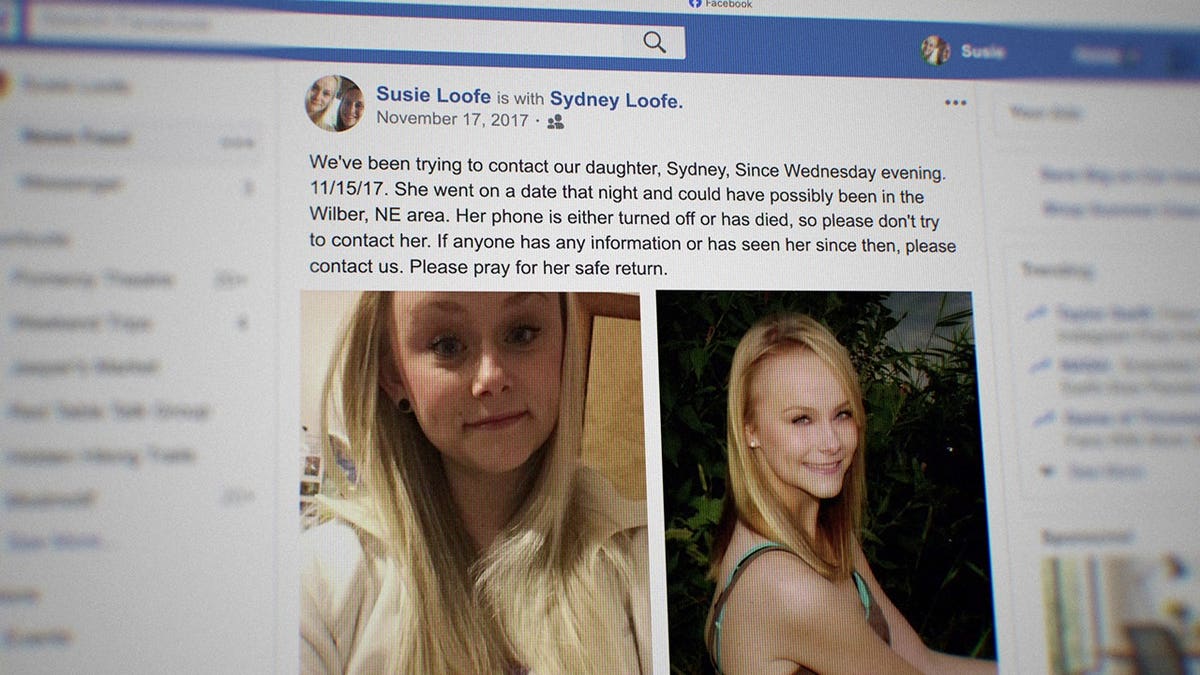 Una página de « Facebook » en la que se pueden ver las fotos de Sydney Loofe.